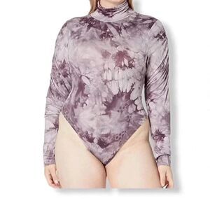 KENDALL + KYLIE Mock Neck Ruched Sleeve Bodysuit